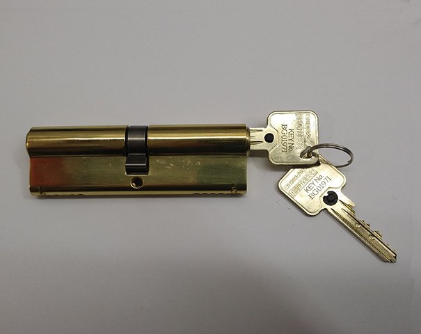 polished brass key/key euro cylinder